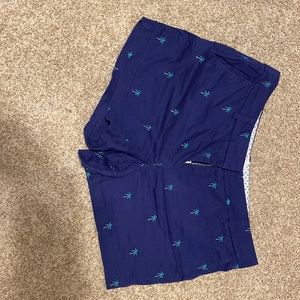 Cambridge navy blue shorts with palm trees